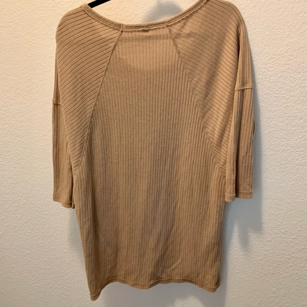 Tan Ribbed Top - Picture 4 of 6
